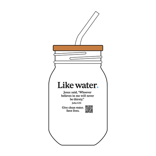 Engraved “Like Water” Sipper Glass, Inspirational Drinkware, Reusable Mason Jar, Eco-Friendly Gift, Bible Verse Drinkware