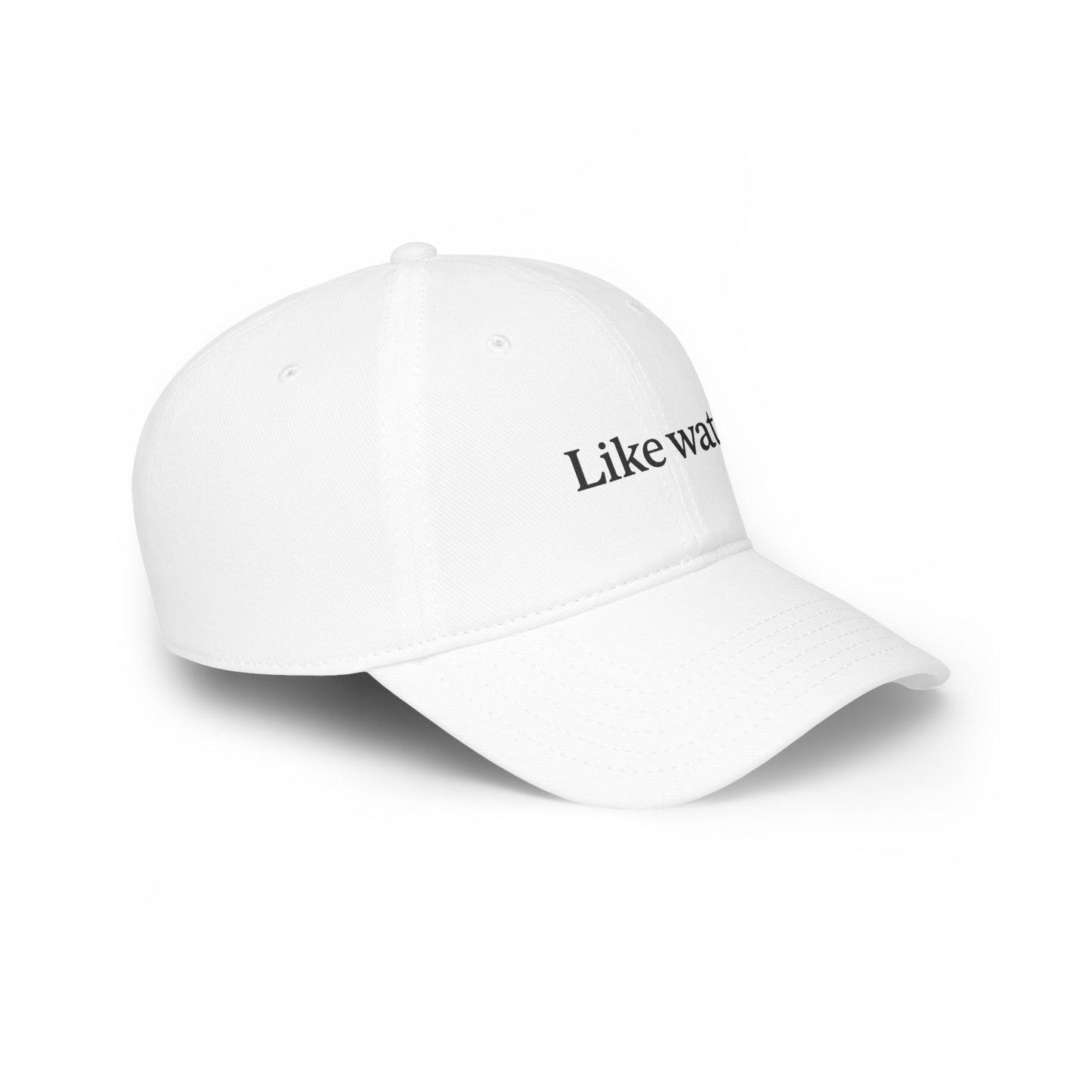 Like Water. White Plain Hat (No Scripture. No QR code. - Make an impact. Wear the change.