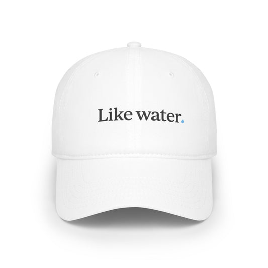 Like Water. White Plain Hat (No Scripture. No QR code. - Make an impact. Wear the change.